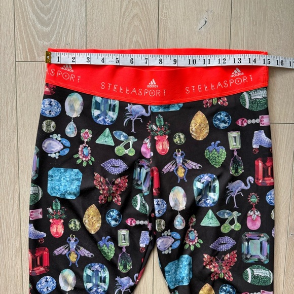 Adidas x Stella Sport Climalite Gem Print Leggings in Black Women’s Size Medium - Picture 2 of 14